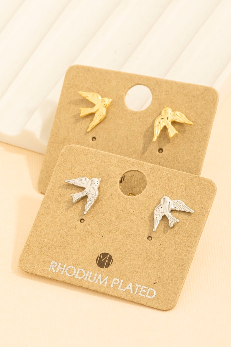Mini Bird Stud Earrings