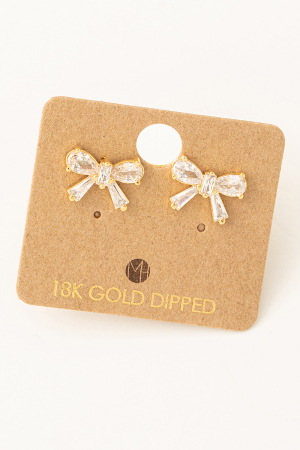Mini Rhinestone Ribbon Stud Earrings