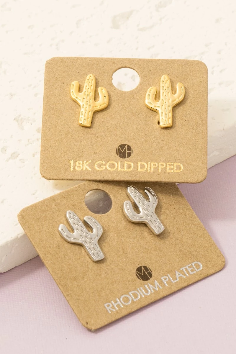 Mini Cactus Stud Earrings