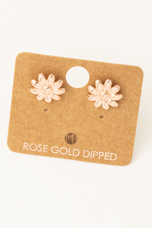 Metallic Mini Flower Stud Earrings