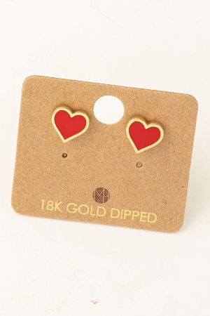 Enamel Mini Heart Stud Earrings