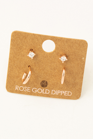 Gold Dipped Mini Four Piece Post Stud Earrings