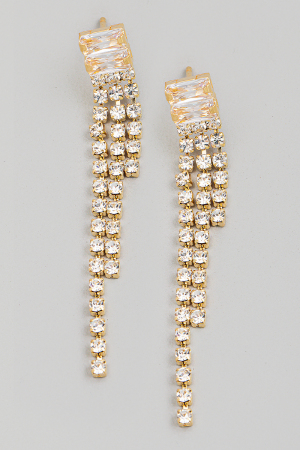 Mini Rhinestone Fringe Earrings