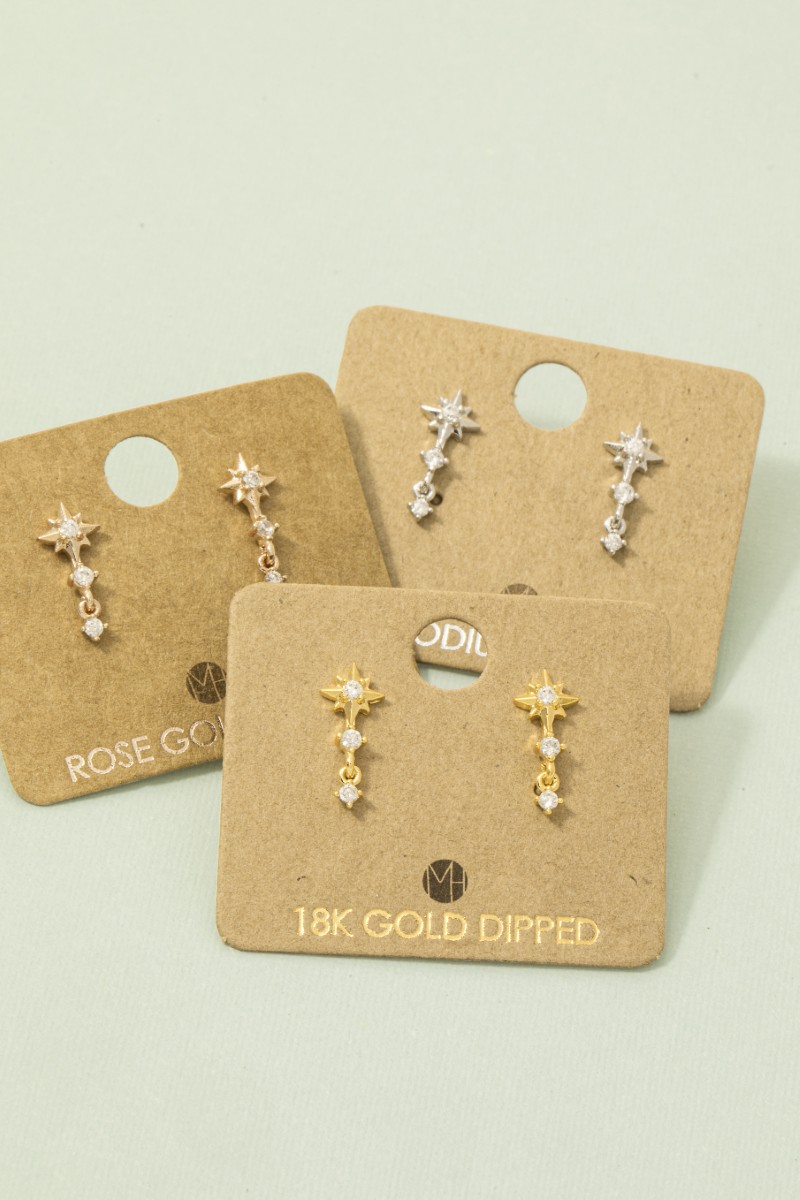 Mini Star Layered Drop Earrings
