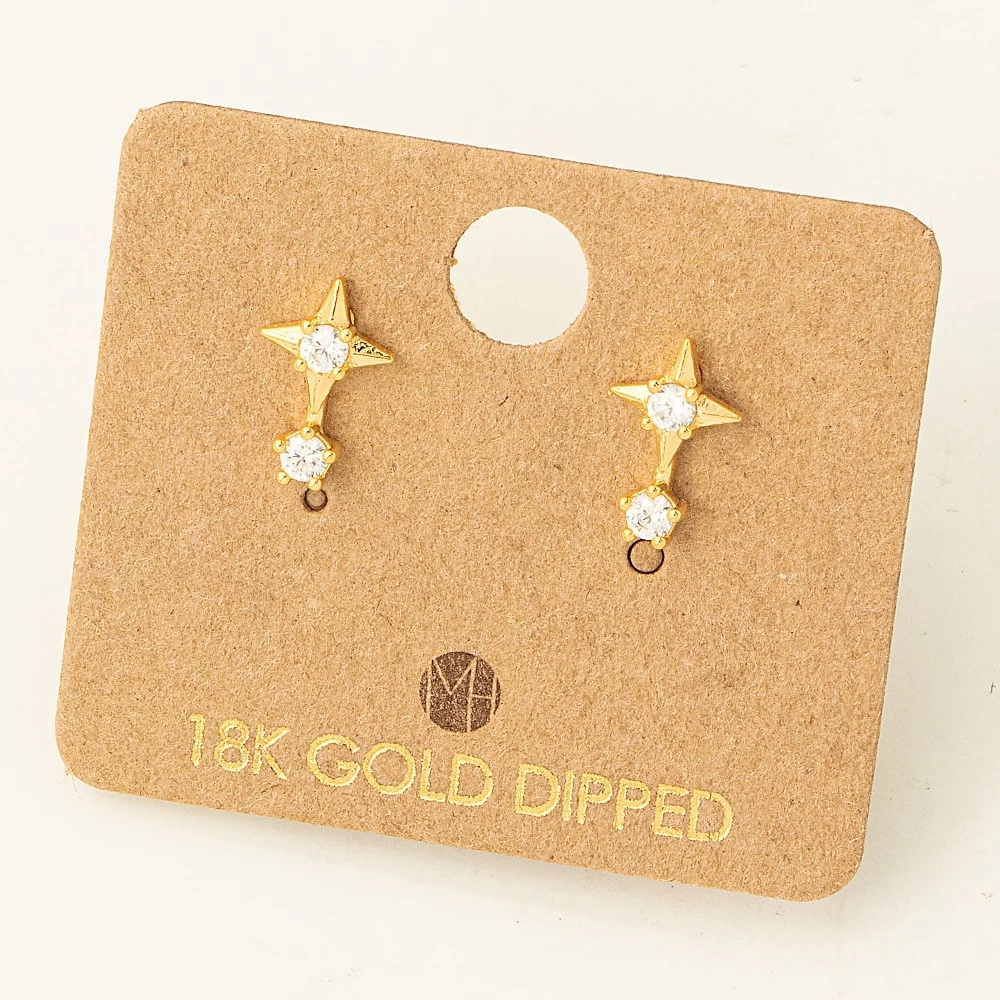 Mini Cz North Star Earrings
