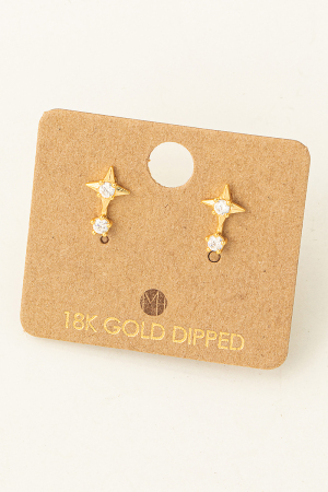 Mini Cz North Star Earrings