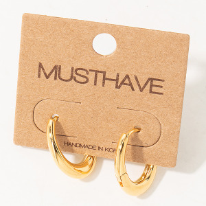 Oval Metallic Hoop Earrings