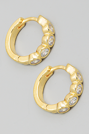 Small Round Studded Huggie Earrings