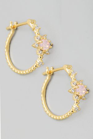 Mini Pave Star Huggie Earrings