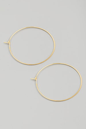 Thin Metallic Hoop Earrings