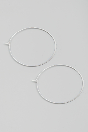Thin Metallic Hoop Earrings