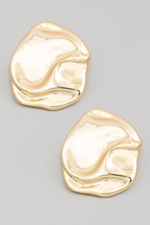 Warped Metallic Disc Earrings