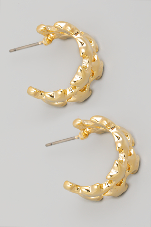 Solid Star Linked Hoop Earrings