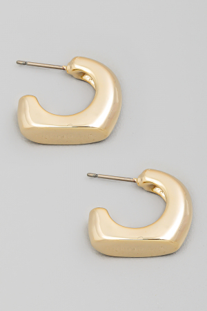 Flat Bottom Metallic Hoop Earrings