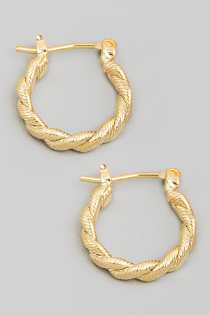Twist Textured Pincatch Hoop Earrings
