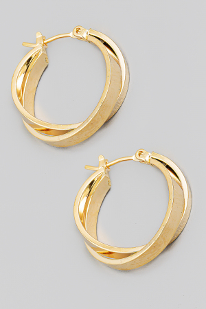 Double Circle Pincatch Hoop Earrings