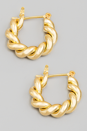 Mini Circle Twist Latch Hoop Earrings