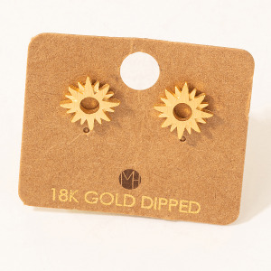 Gold Dipped Mini Sun Stud Earrings