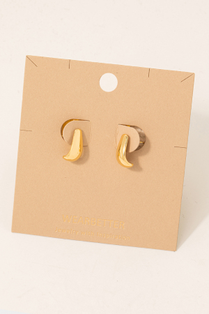 Metallic Curved Huggie Post Earrings