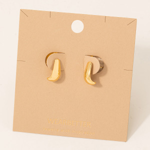 Metallic Curved Huggie Post Earrings