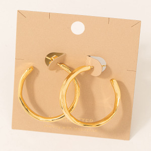 Warped Metallic Hoop Earrings