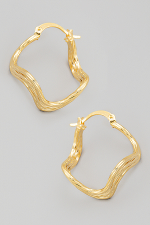 Warped Pincatch Hoop Earrings