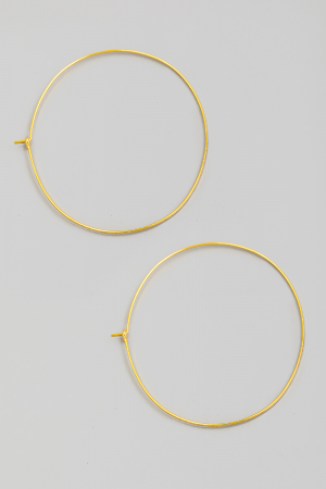 Large Thin Metallic Wire Hoop Earrings