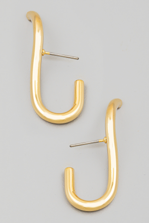 J Shape Post Earrings
