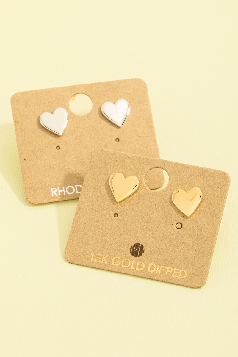Gold Dipped Polished Mini Stud Earrings