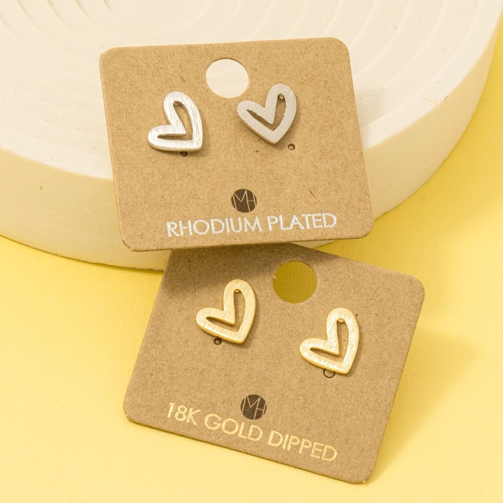Gold Dipped Heart Stud Earrings