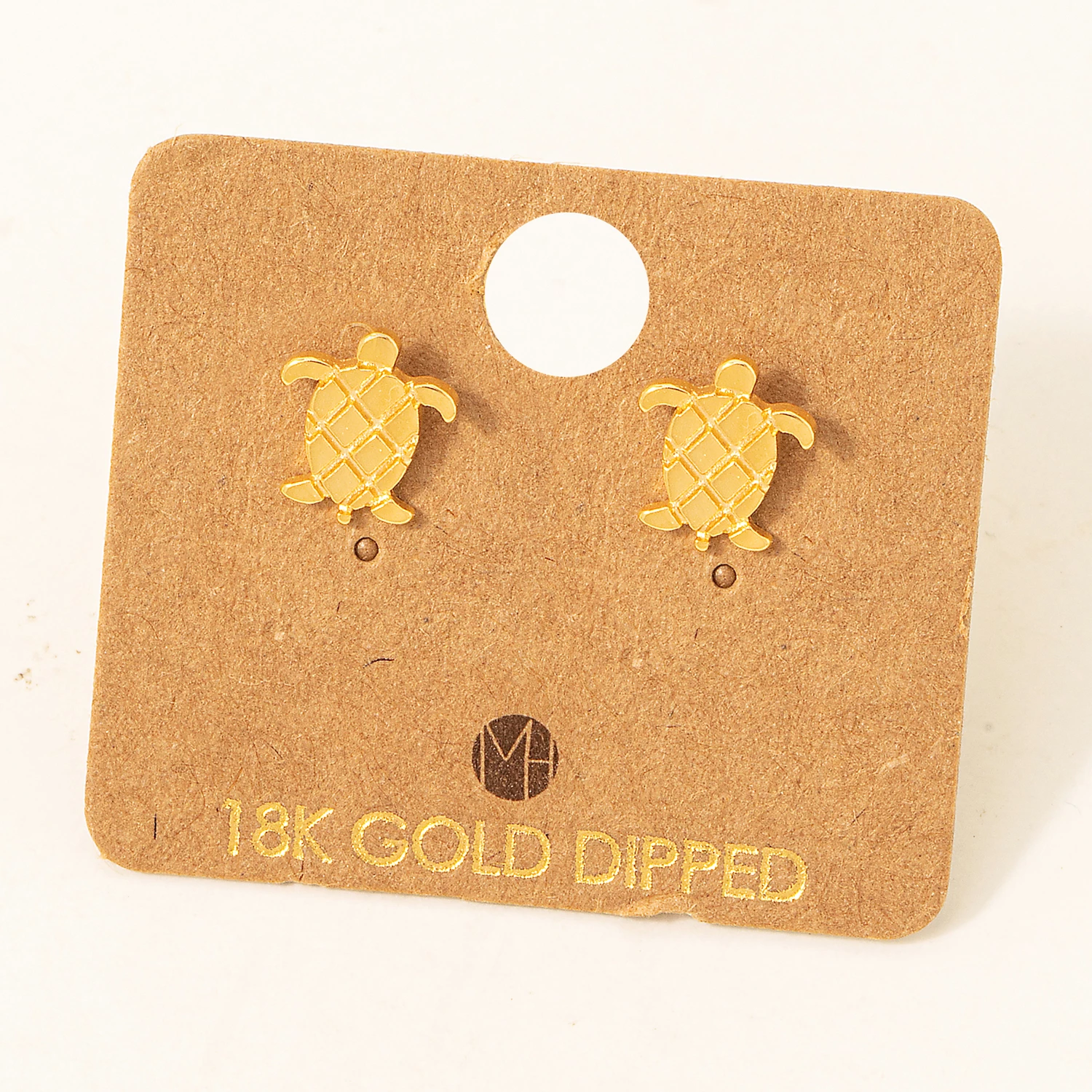 Textured Shell Sea Turtle Stud Earrings