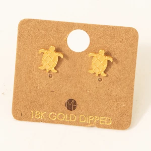 Textured Shell Sea Turtle Stud Earrings