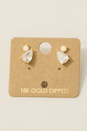 Rhinestone Teardrop Stud Earrings