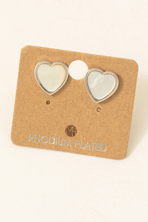Gold Dipped Pearl Heart Stud Earrings