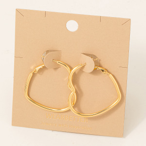 Heart Cutout Hoop Earrings