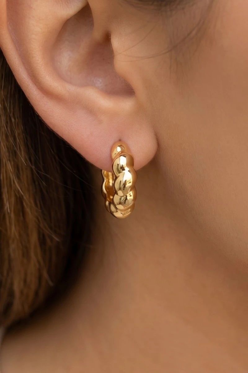Metallic Braided Latch Hoop Earrings
