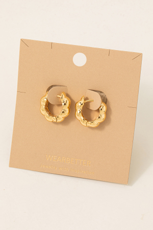 Metallic Braided Latch Hoop Earrings