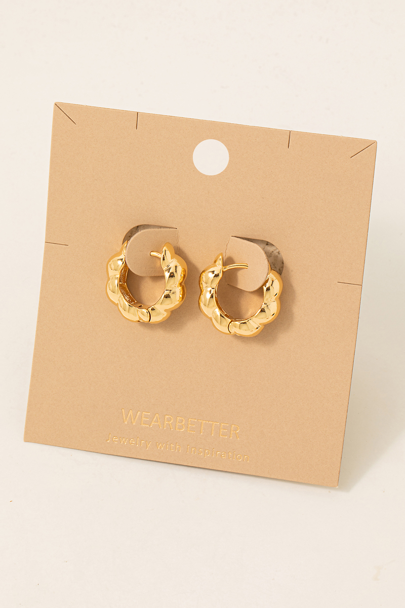 Metallic Braided Latch Hoop Earrings