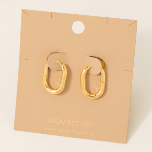 Metallic Oval Hoop Earrings