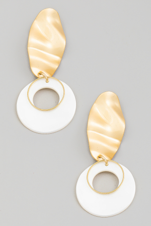 Mother Of Pearl Circle Drop Earrings