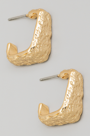 Textured Square Hoop Earrings