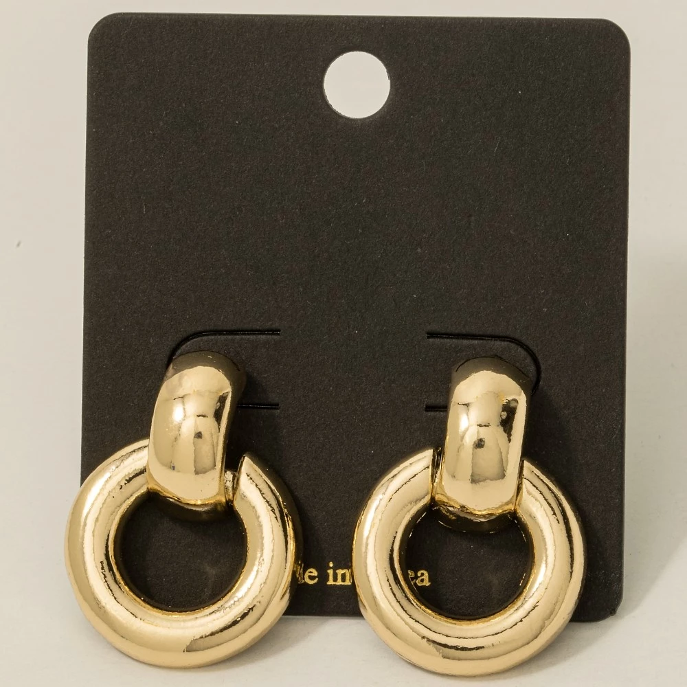 Circle Link Drop Earrings