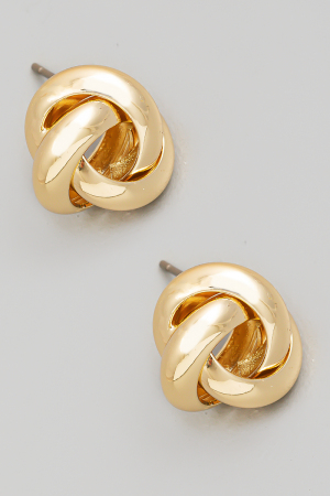 Metallic Knot Stud Earrings