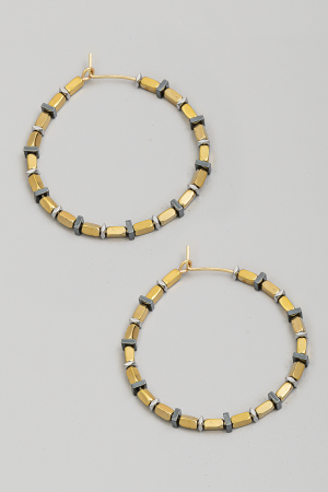 Assorted Bead Hoop Earrings