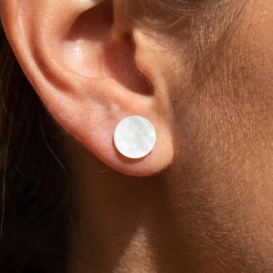 Shell Disc Stud Earrings