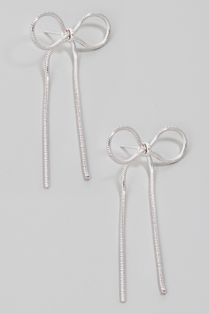 Rope Chain Knot Ribbon Bow Earrings
