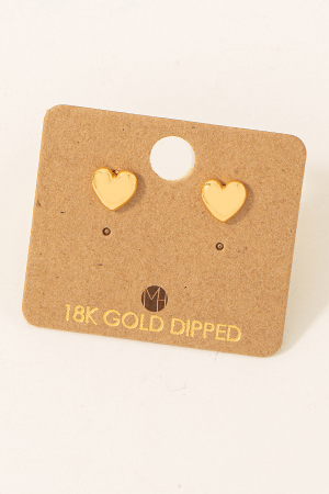Gold Dipped Mini Heart Stud Earrings