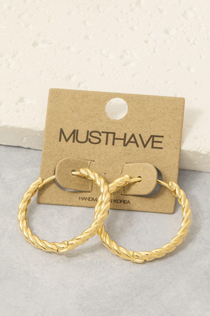 Metallic Twist Hoop Earrings