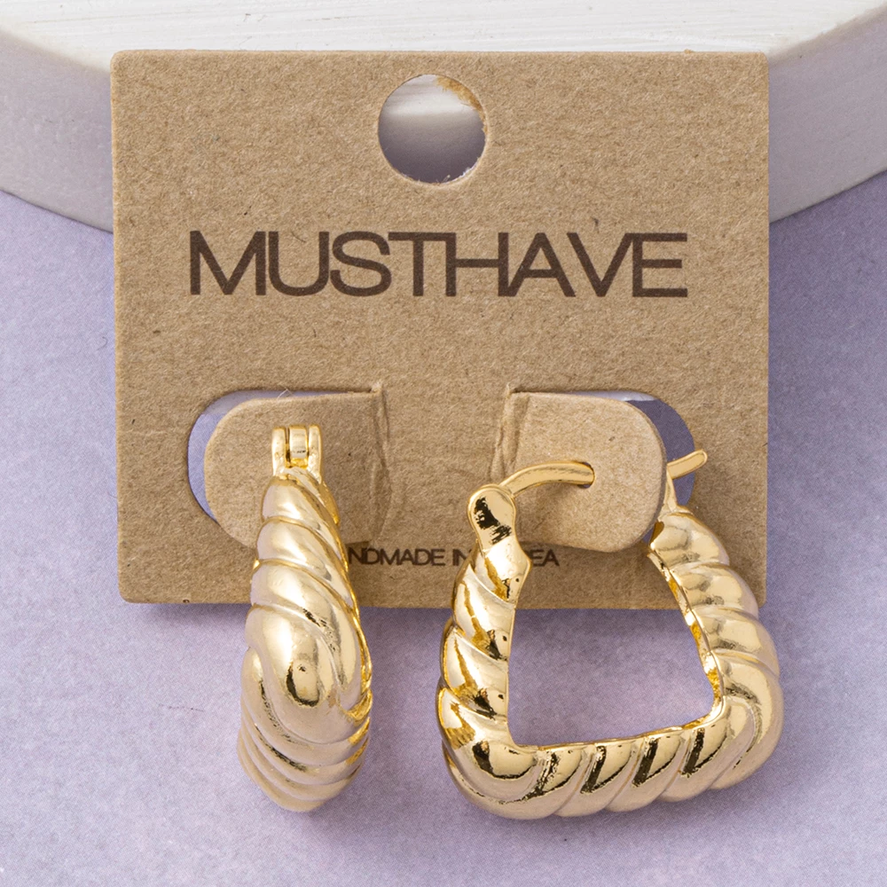 Croissant Twist Squared Hoop Earrings