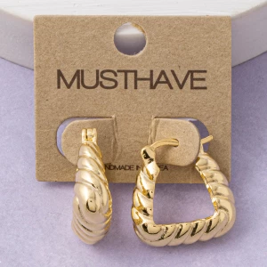 Croissant Twist Squared Hoop Earrings